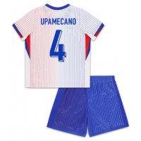 Camiseta Francia Dayot Upamecano #4 Segunda Equipación Replica Eurocopa 2024 para niños mangas cortas (+ Pantalones cortos)